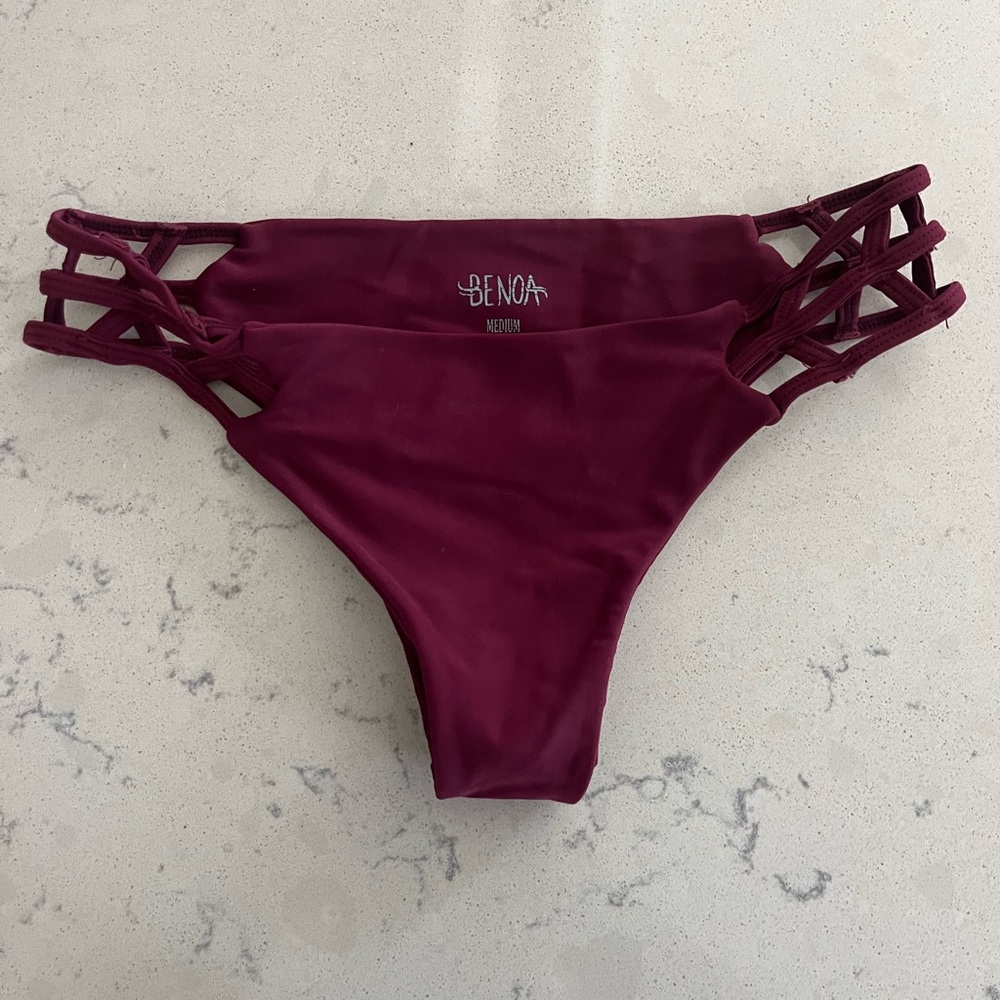 Benoa wine cage side bikini bottom